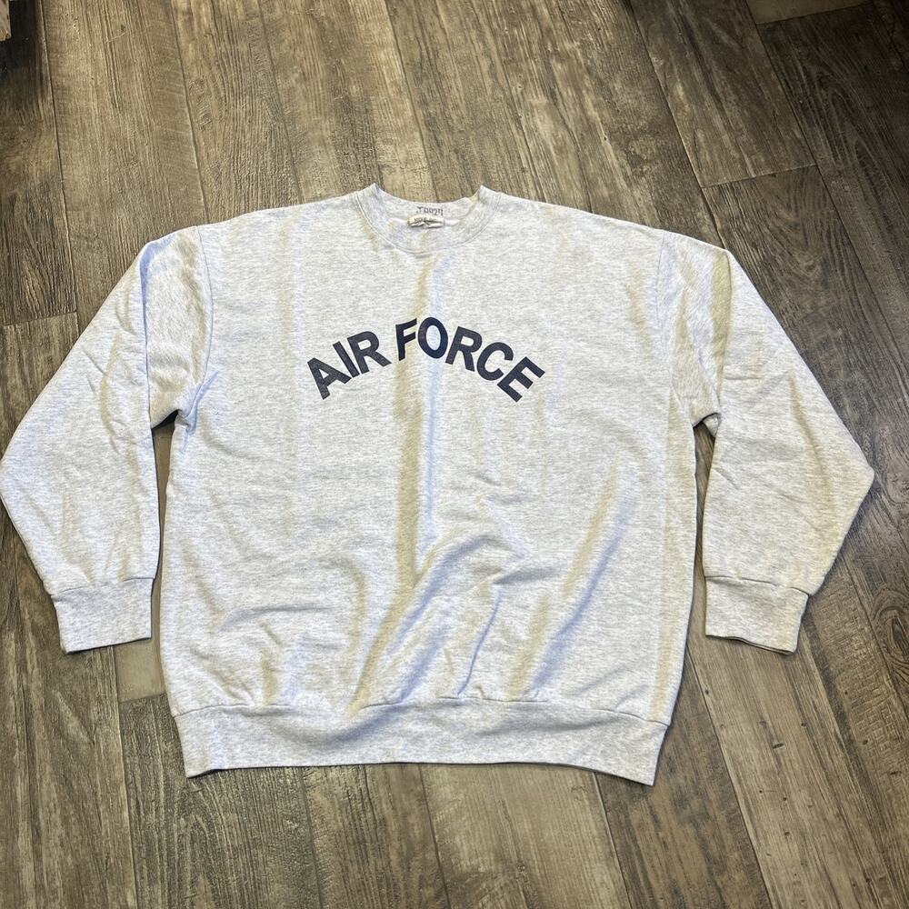 Vintage US Air Force Gray Crewneck Sweatshirt Meke Cotton Blend Made in USA M
